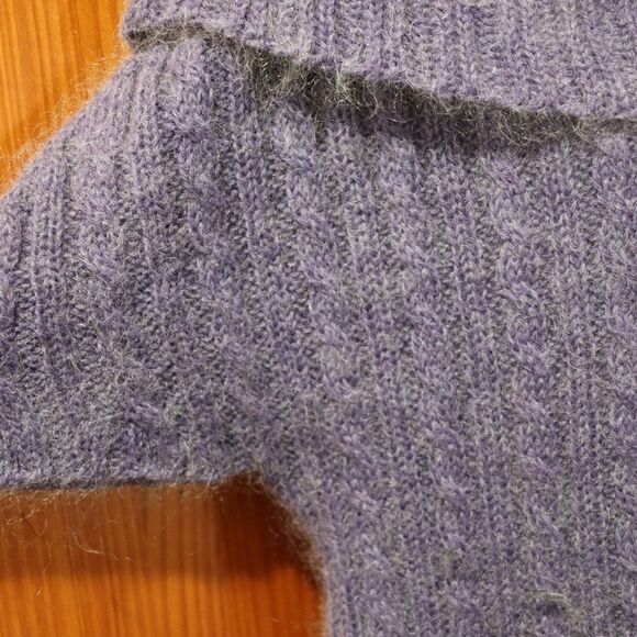 Fantasie Terrens Periwinkle Cowl Neck Cap Sleeve Mohair Sweater LG - Picture 7 of 12